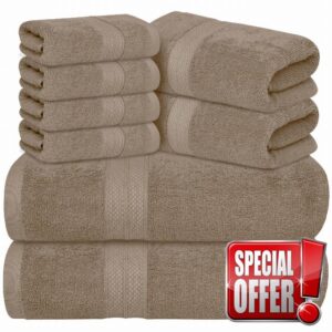 Avalon Towels Luxury 8 Piece Beige Towels Set