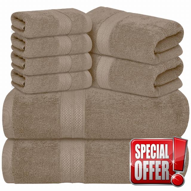 Avalon Towels Luxury 8 Piece Beige Towels Set