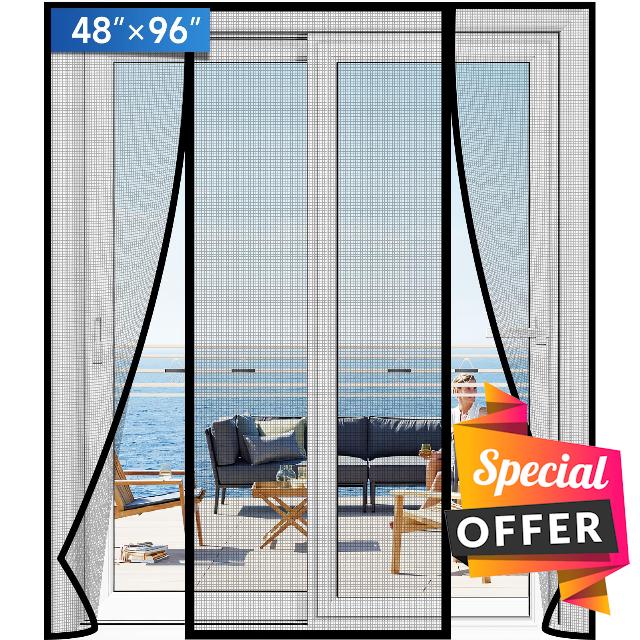 Magnetic Screen Door Upgraded PET Mesh Stronger Than Fiberglass and Polyester