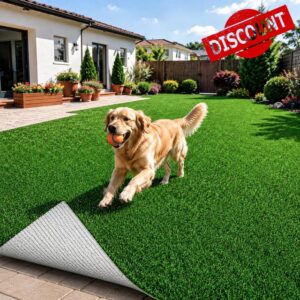 Artificial Grass Turf Rug 5x8 FT Outdoor Indoor Fake Grass Carpet Realistic Grass Turf Faux Lawn Pet-Friendly Area Rug Green Grass Rug Ideal for Patio