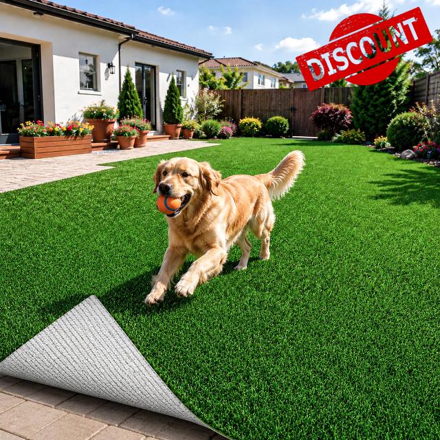 Artificial Grass Turf Rug 5x8 FT Outdoor Indoor Fake Grass Carpet Realistic Grass Turf Faux Lawn Pet-Friendly Area Rug Green Grass Rug Ideal for Patio