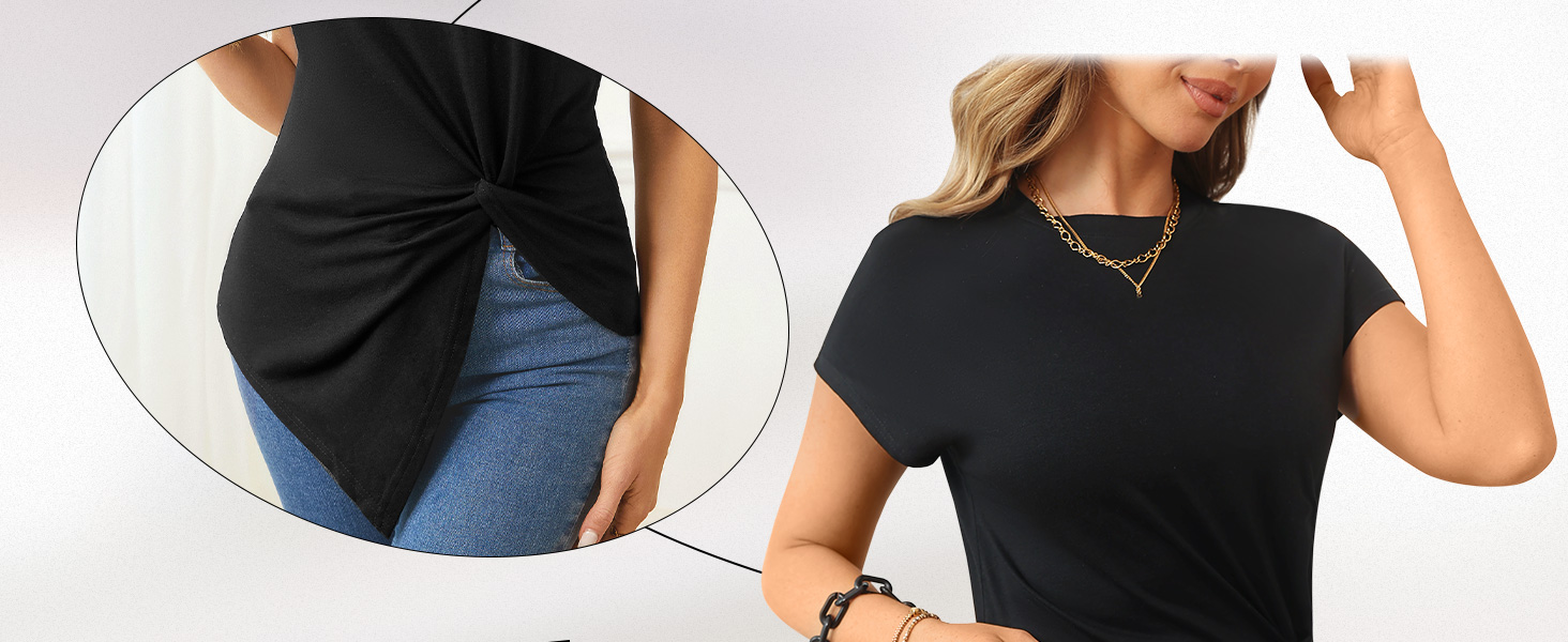 Short Sleeve Twist Knot T Shirt