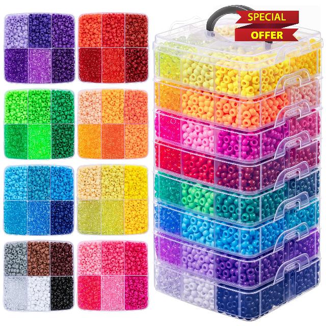 Simetufy 10000PCS Pony Beads Bulk