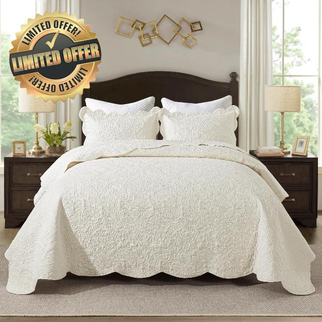 HoneiLife Queen Quilt Bedding Set - Microfiber Quilt Sets for Queen Bed