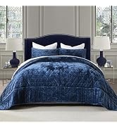 Homzard Velvet California King Size Comforter Set, Mocha Brown Quilt Bedding Set (118”*106”) with...