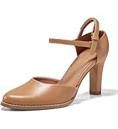 Coutgo Womens Low Kitten Heels Dressy Shoes Comfortable Closed Toe Flower Slip on Formal Party Da...