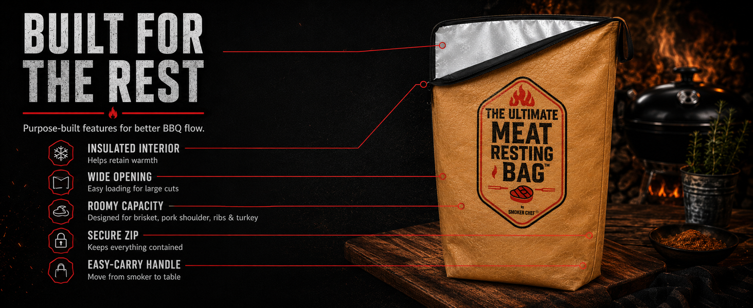 The Ultimate Meat Resting Bag by Smoker Chef - a great way to rest meat for any bbq lover.