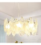 DLLT 12-Light Modern Crystal Chandelier, 39" Gold Luxury Pendant Light, Round Crystal Chandelier ...