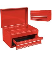 BIG RED 10.7" Mini Portable Steel Tool Box with drawer,Small Metal Tool Chest for Home,Garage or ...