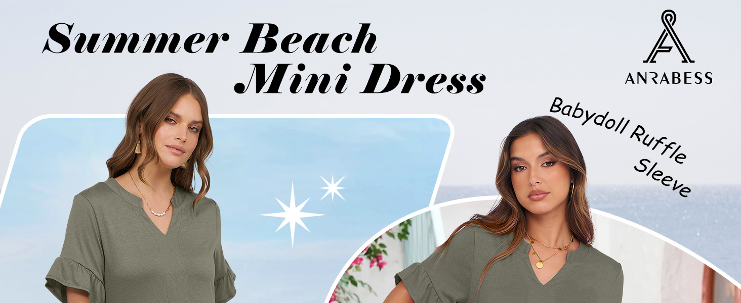 Womens Summer 2025 Trendy Ruffle Short Sleeve dress