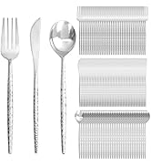 Supernal 360PCS Gold Plastic Silverware, Plastic Utensils Heavy Duty,Gold Silverware Disposable,D...