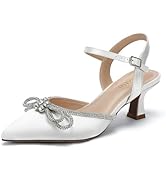 DOBOLIN Women's Wide Width Wedge Sandals Wedding Party Dress Sandals Elastic Strap Open Toe Low H...