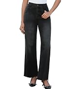 JK SUE JONES Wide Leg Jeans for Women Mid High Waist Straight Leg Boyfriend Mom Denim Pants Fraye...