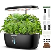 Ahopegarden Hydroponics Growing System kit Indoor Garden, 12 Pods Plant herb Garden with LCD Envi...