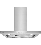 RCA R-RHWM2R30BSS 30 in. Regency Collection 400 CFM Ducted Glass Canopy Wall Mount Range Hood, Pu...