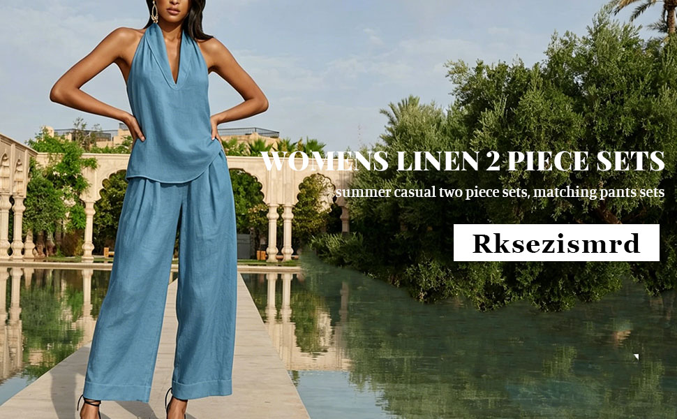 Womens Linen 2 Piece Sets