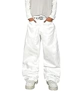 DFGIGT Mens Baggy Jeans Hip Hop Y2k Stylish Striped Wide Leg Print Jeans Casual Skater Loose Fit ...