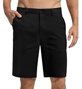 Willit Men's Linen Shorts Dress Summer Casual Work Linen Shorts Flat Front with Pockets 10"