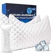 KUCEY Cooling Side Sleeper Pillow for Neck and Shoulder Pain, Luxury Shredded Memory Foam Curved ...