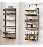 8 Tier Over The Door Pantry Organizer, 2 IN 1 Wall Mount or Metal Hanging Spice Rack for Pantry O...
