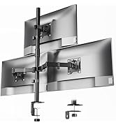 monTEK Dual Monitor Stand for 17"–32” Computer, Adjustable Height Stable Monitor Mount Fit up to ...