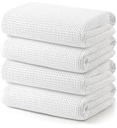 ecolook Waffle Bath Towel Set of 2, 100% Cotton Lightweight & Quick-Dry Bath Towels, Ultra-Absorb...