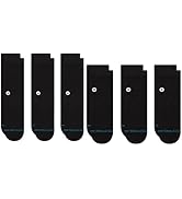 Stance Icon Crew 6-Pack Bundle, White + Black, Cotton Blend and Cushioning Arch Support, Large