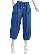 Gihuo Women’ s Summer Linen Blend Pants Elastic Waist Wide Leg Pants Paperbag Trousers