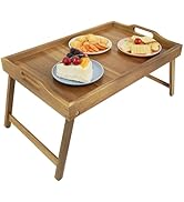 Wooden side table with slatted top surface and supportive cross-beam construction, featuring natural wood grain and finish.