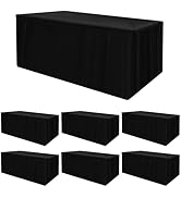 HolidayIdeas Fitted Tablecloths for 6 Foot Rectangle Table, Wrinkle Resistant Washable Table Cove...