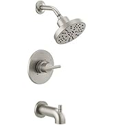 Delta Faucet Nicoli 14 Series Single-Handle Gold Shower Faucet, Shower Trim Kit with 5-Spray H2Ok...