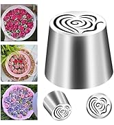 FANTEXY Extra Large Russian Piping Tip – Food Grade Stainless Steel Flower Frosting Nozzles for C...