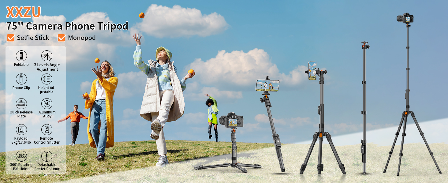 75" Camera Phone Tripod