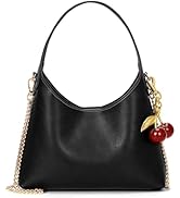 Small Hobo Bags for Women Cherry Shoulder Bag Purse Faux Leather Tote Handbag Trendy Chain Crossb...