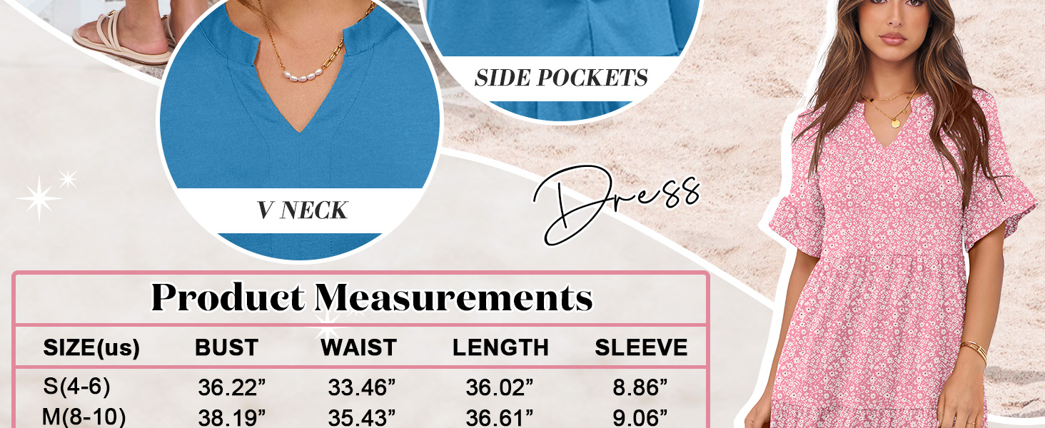A Line Tiered Flowy dress with pockets