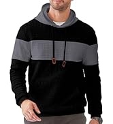 Dokotoo Men Men's Mock Neck Sweatshirts Quarter Zip Quilted Sweater Color Block Long Sleeve Casua...