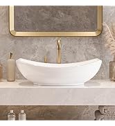 DeerValley DV-1V0011 Horizon Black Bathroom Sink, 16"x13" Oval Bathroom Vessel Sink Above Counter...