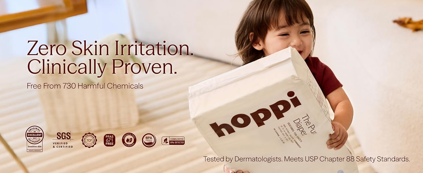 Dermatologist tested toddler training pants, chemical free and non toxic pull up diapers