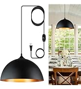 DLLT 2-Pack Plug in Pendant Light, Industrial Pendant Light Fixtures, Adjustable Pendant Lighting...