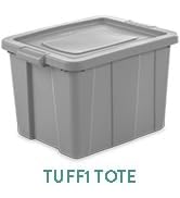 Sterilite 18 Gal Storage Tote, Stackable Bin with Lid, Plastic Container to Organize Clothes in C...