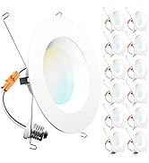 Sunco 12 Pack LED Recessed Lighting 6 Inch, 2700K Soft White, Dimmable Can Lights, Smooth Trim, 1...