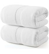 ecolook 2 Pack Bath Towels Set,55x28 Inches,100% Cotton,Lighter Weight,Soft & Highly Absorbent,Qu...