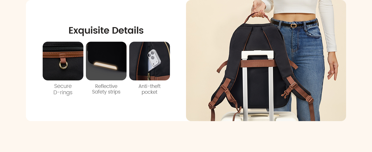 Luggage strap—free up your hands. Meticulously crafted details.