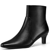 mysoft Women's Ankle Boots Low Chunky Stacked Heel Comfortable Round Toe booties with Side Zipper...