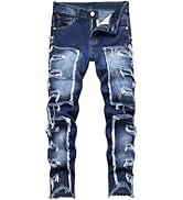 Anbreuinron Boy's Skinny Fit Ripped Destroyed Distressed Fashion Denim Jeans Pants