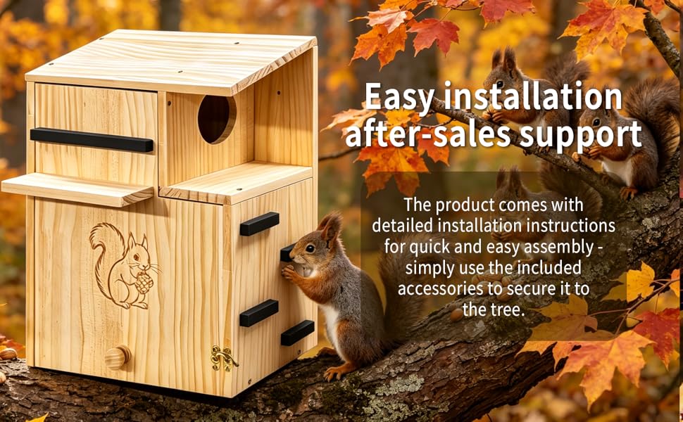 Large Wooden Squirrel Houses for Outside