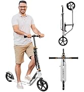 Adult Scooter with Big Wheels | Adjustable Height, Foldable Aluminum Frame | Smooth Ride for Urba...