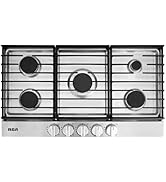 RCA R-CTGL305SS 30 in. Legacy Collection Drop-In Gas Cooktop, 5 Burners, Cast Iron Grates, Metal ...