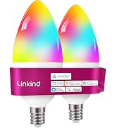 Linkind Matter Smart Light Bulbs 5GHz, Work with Alexa/Apple Home/Google, UltraColor 1100LM Color...