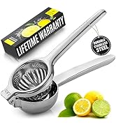 Zulay Kitchen Cast-Iron Orange Juice Squeezer - Heavy-Duty, Easy-to-Clean, Professional Citrus Ju...